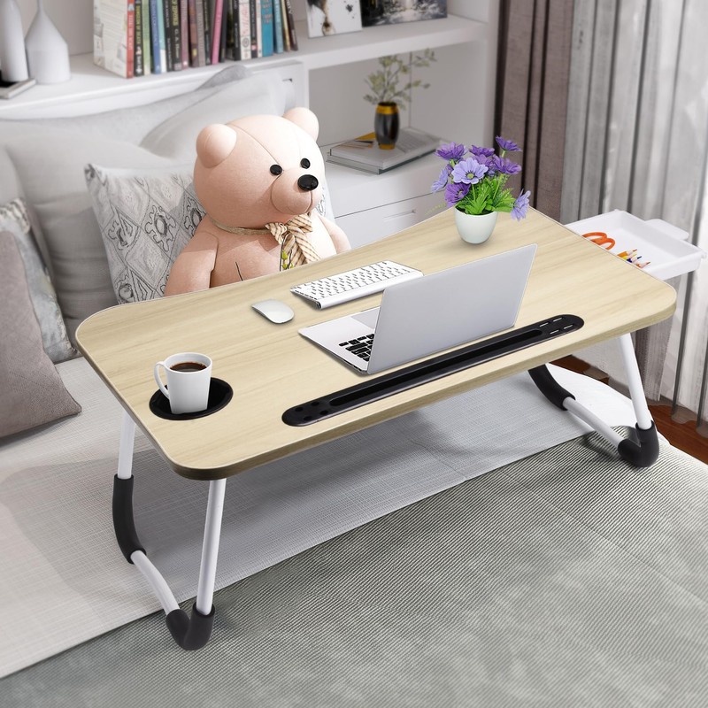 Slendor Lap Desk with Tablet Slot, Foldable Laptop Table with