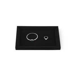 Yinbeini Jewelry Display For Selling Microfiber Tray,Premium Velvet Black Jewelry Tray,Mens Jewelry Tray For Watch,Necklace,Ring