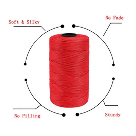 2.5mm x 185 Yards Polyester Macrame Cord Flat Polypropylene Rope for Knitting and Crocheting Shoes, Sun Hats, Shoes,Bags, Purses, Basket, Plant Hangers, Decorative Projects (Red)