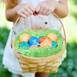 Easter Baskets Filled with Papyrus, Oversized Packages of Grass Recyclable Paper, Crepe Paper, Shredded Paper Decorations, Party Decorations, Creative Easter Egg, and Gift wrap Decorations 1/2 Pound