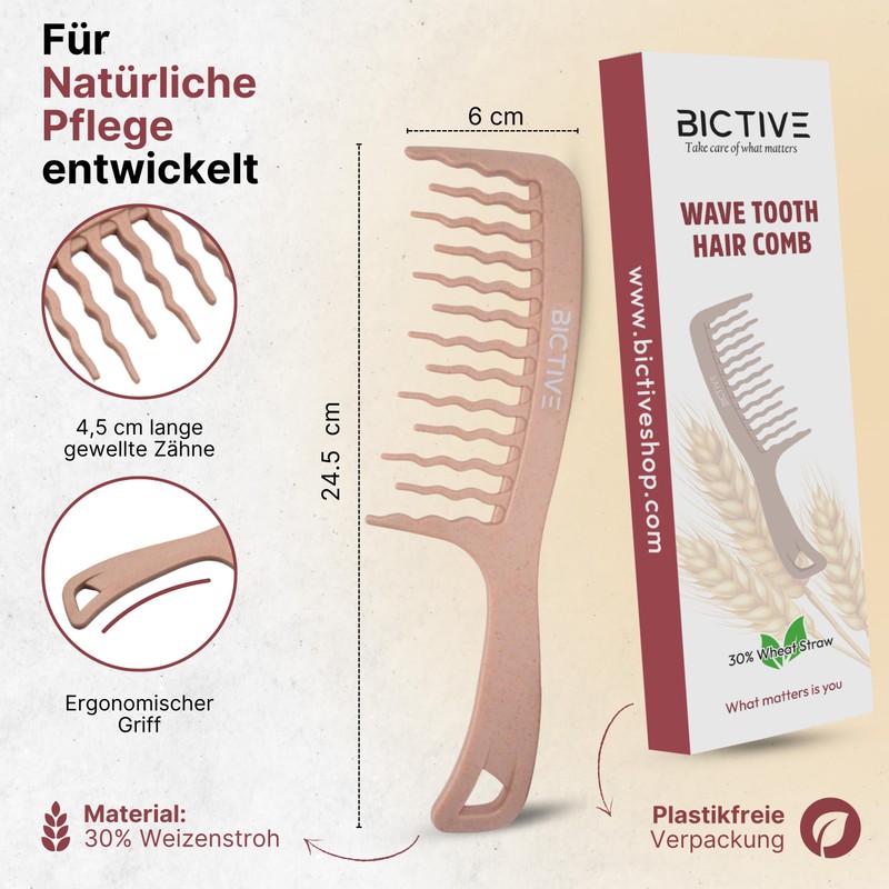 BICTIVE® Curl Comb with Wavy Wide Tooth Comb for Curls,