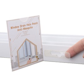 50PCS Window Weep Hole Screen Patch Strong Sticky Waterproof Sun-Resistant PET Adhesive (Plastic White)