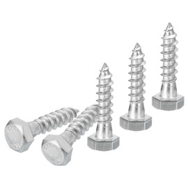 DTGN M8x35mm Hex Lag Bolts -15 Pack - for Woodworking, Furniture - 304 Stainless Steel Partial Thread Hexagon Head Lag Screws for Wood - Silver