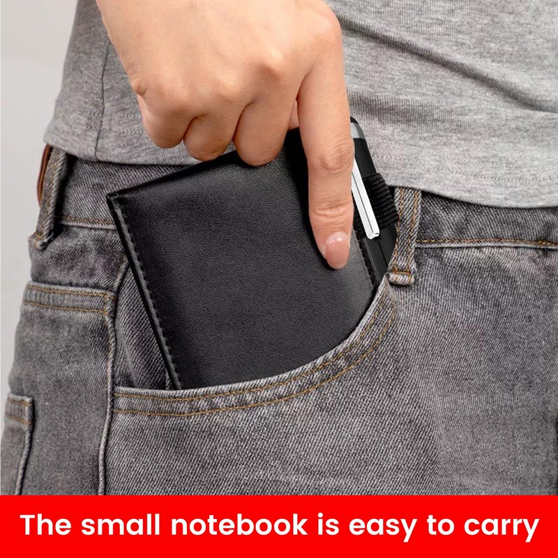 YHTCC 8 Pcs Leather Small Notebook Set With Metal Pen,