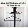 STRAAME Black Plastic Hangers with Hooks - Adult Premium Clothes