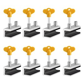 Window Locks, 8 Sets Sliding Security Window Locks with Key for Vertical&Horizontal Sliding Windows&Sliding Doors, Adjustable Window Locks Security Window Stoppers for Patio Bedroom Home and Office