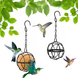 Fat Ball Feeder - 2pcs Metal Fat Ball Bird Holder, Hanging Bird Feeders for Small Birds with 2 S-shaped hooks for Outdoor Garden Wildlife Birds Finch Sparrow Robin