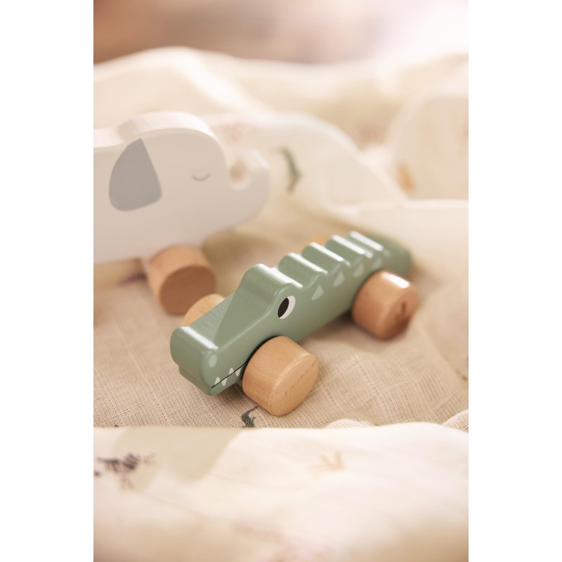 Jollein 112-001-67091 Wooden Toy on Wheels Elephant