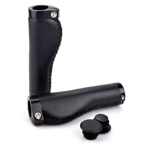 morytrade Handle Grip, Leather-like MTB Cross Bike Bicycle Grip, Easy