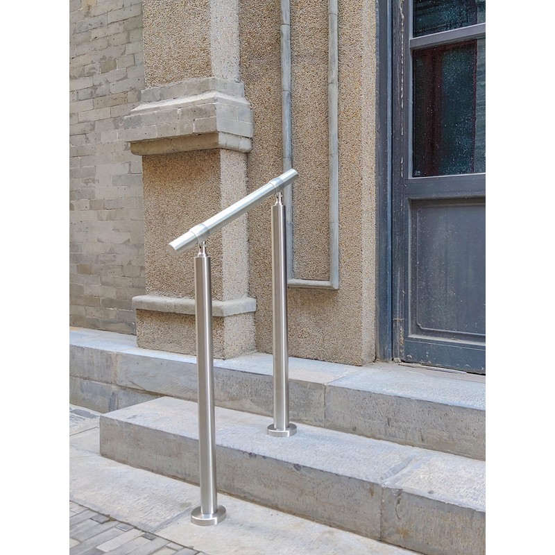 ZALNVEY Outdoor 2 Step Handrail, DIY 304 Stainless Steel Transitional
