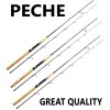 PECHE Spinning Rod Fishing Pole Carbon Fiber Portable Medium Fast