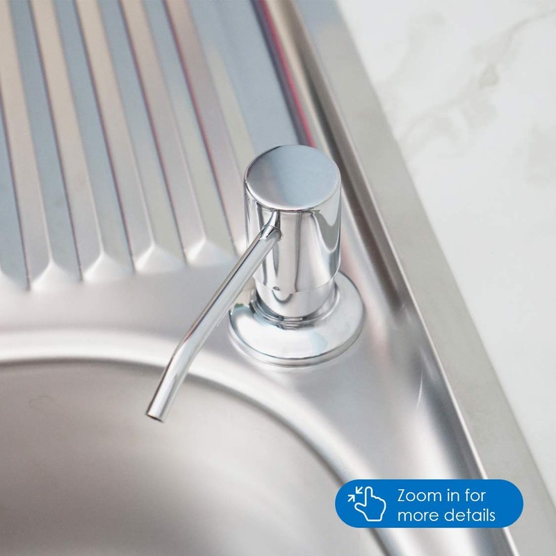 Soap Dispenser for Kitchen Sink (Chrome), Built in Soap Dispenser,