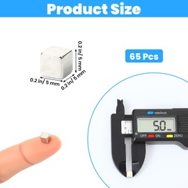 ElevateTech 65Pack Small Square Cube Magnets, Fridge Magnets Rectangular Magnet FunMagnet TinyMagnets for Crafts Magnet for Whiteboard for Crafts