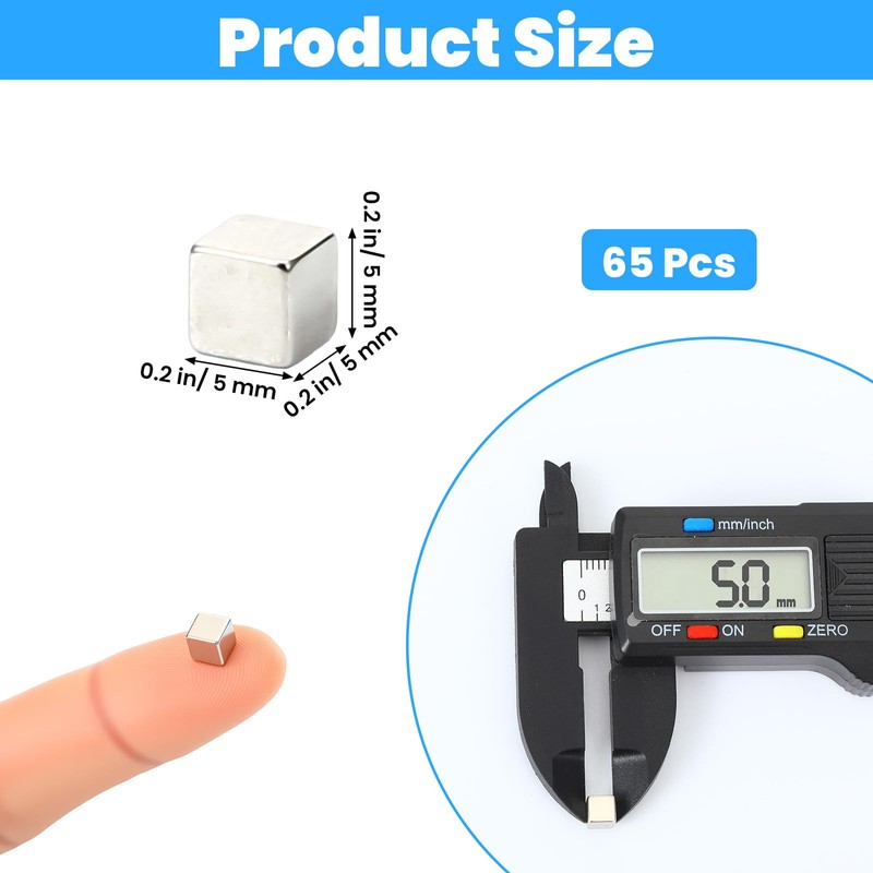 ElevateTech 65Pack Small Square Cube Magnets, Fridge Magnets Rectangular Magnet