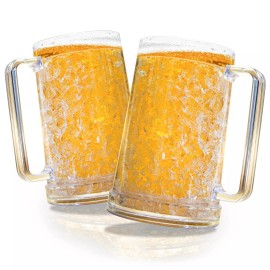 Granatan Beer Mugs For Freezer, Beer Mug, Double Walled Freezer Mugs With Gel, Set Of 2