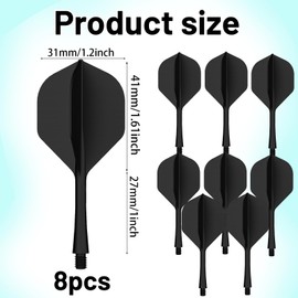 PonFxp Dart Flights, Integrated Dart Flights, 8 Pcs Darts Flights And Shafts, 2BA Thread | One-Piece Design For Enhanced Durability And Precision, Suitable For Sports And Competitions