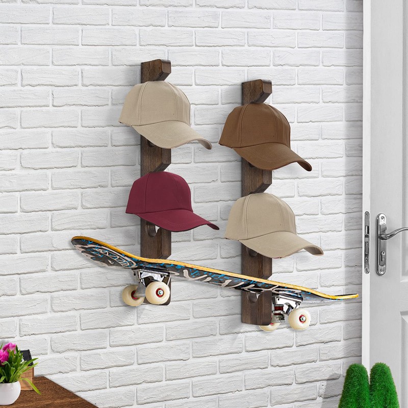 keletop Hat Rack for Wall Baseball Cap Organizer Hanger (2