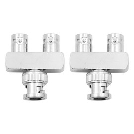 Alnicov 2pcs BNC Adapter BNC Male To Dual F Type Female Y Type 3 Way T Female Splitter Adapter For CB Antenna 4G Walkie Talkie CCTV Handheld Radio Amateur Radio HD Video HDTV