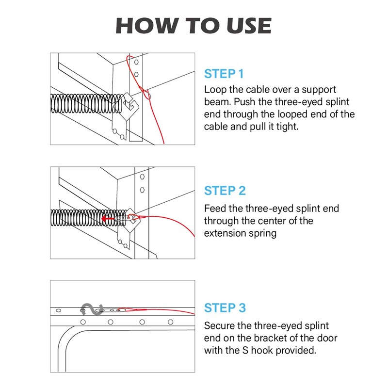 scottchen PRO Garage Door Safety Cable for Extension Springs Galvanized