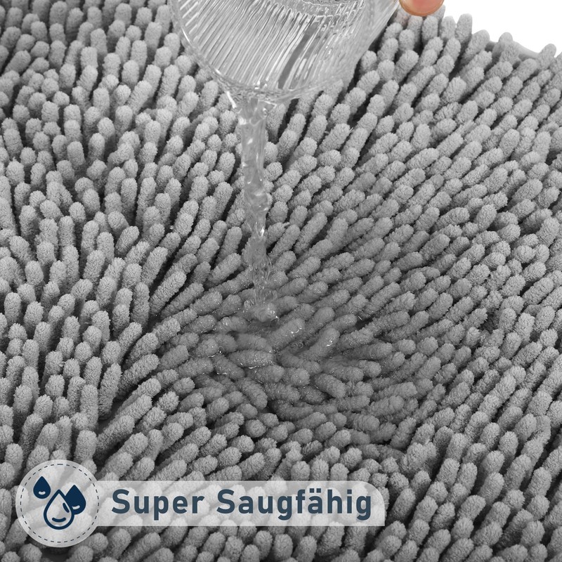 INYEEXUP Chenille Bath Mat, Non-Slip, Washable, Bathroom Rug, 40 x