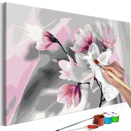 Murando n-A-0205-d-a Painting by Numbers Flowers Peonies, 60 x 40 cm, Painting Set with Wooden Frame on Canvas for Adults Children Paintings Hand-Painted Kit DIY Gift Decoration