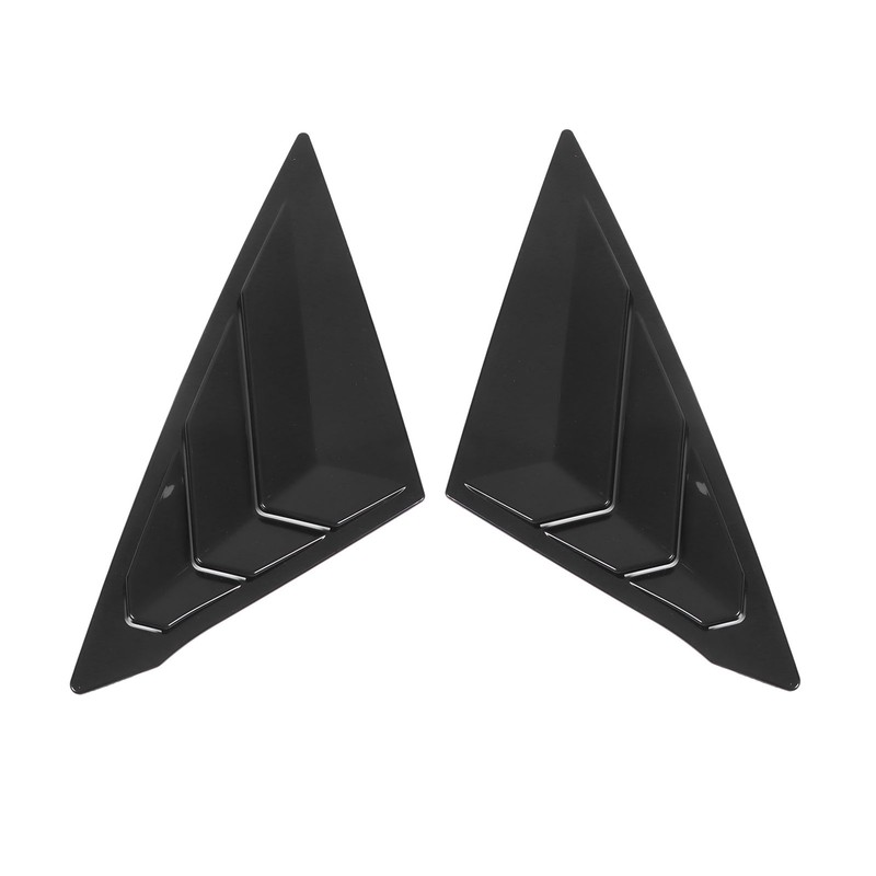 2pcs Rear Left Right Window Louver Bright Black Side Window