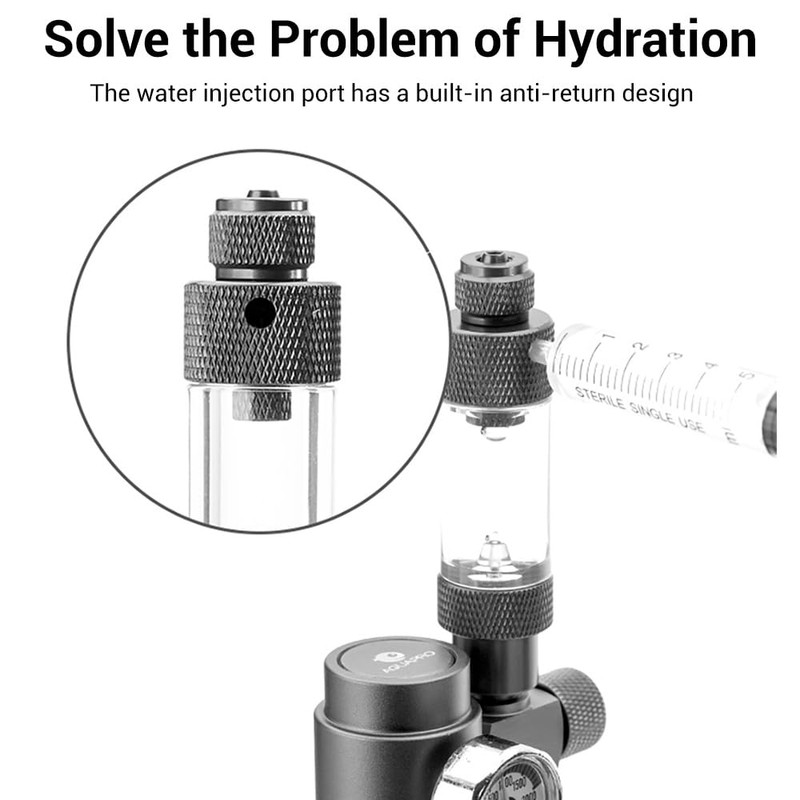 MiOYOOW CO2 Bubble Counter with Check Valve, Single Head Carbon