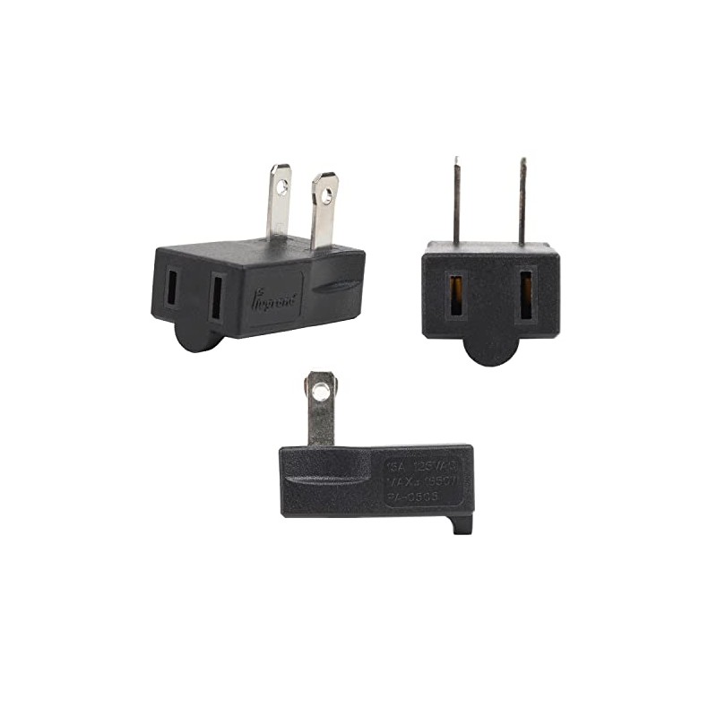 Polarized 2-Prong L Type Adapter, Vertical Right Angled Down Angle