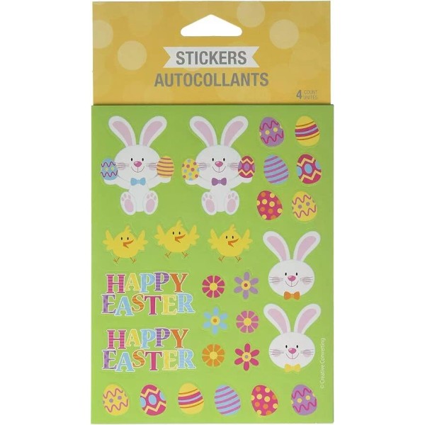Creative Converting 319420 Easter Theme Design Stickers, 4ct, Multicolor (6""