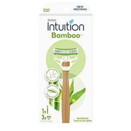 Schick INTUITION - Maquinillas de afeitar desechables de bambú para mujer, 3 unidades