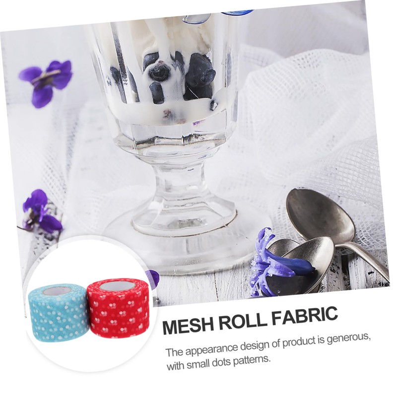 IWOWHERO 2 Rolls Dots Pattern Net Yarn Decorative Mesh Roll