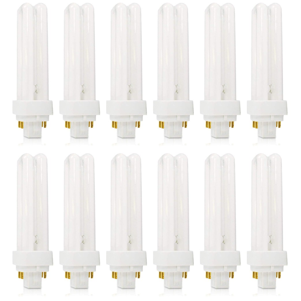 (12 Pack) PLC-18W 841, 4 Pin G24q-2, 18 Watt Double Tube, Compact Fluorescent Light Bulb, Replaces Sylvania 20668 and Philips - PL-C 18W/841/4P/ALTO
