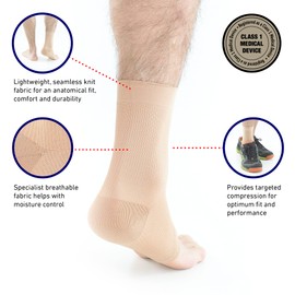 Neo-G Ankle Support Running, Sports, Daily Wear - Ankle Brace, Achilles Tendonitis Support, Sprained Ankle Supports for Weak Ankles and Joint Pain. Multi Zone Ankle Compression - Airflow - M - Beige