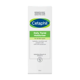 CETAPHIL Daily Facial Moisturiser 118ml, Gentle Face Moisturiser for All Skin Types, UVA/ UVB protection, With Hydrating Glycerin & Vitamin E, Dermatologist Tested