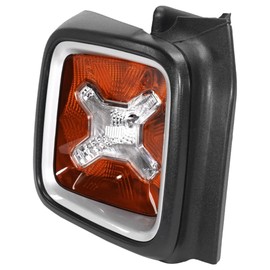 fastgallop Tail Light Halogen Driver Side Clear & Red Lens Housing W/Bulb Tail Lamp for Jeep for Renegade 2015-2021 Left Black Bezel 68429903AA-PFM CH2800209