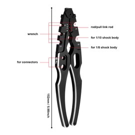 RCENJOY Multifunction RC Shock Absorber Plier with 4PCS Wrench 3.0/3.2/3.5/3.7/4.0/5.0/5.5/6.0mm Turnbuckle Nut Ball Joint Remover for RC Car Boat Model Repair Tool Kit