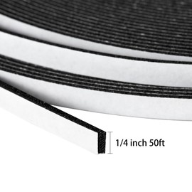 GZXUNFA 2 Roll of Black Double Sided Foam Tape,PE Foam Tape,Sponge Soft Mounting Adhesive Tape (1/4 Inch by 50 Feet)