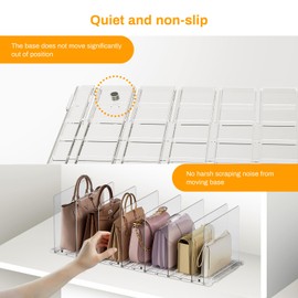 Purse Organizer for Closet Organizers and Storage Adjustable Clear Shelf Dividers for Purse Organizer for Closet, Closet Shelf Organizer Suitable for Bookshelf Dividers, Bedroom, Offices(2 Set-Large)