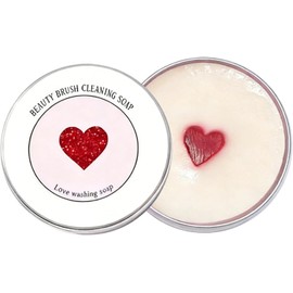 Solución limpiadora de brochas de maquillaje, jabón para brochas maquillaje, limpiador Oolong melocotón con lata viaje y tapete para y esponjas