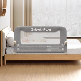 Foldable Bed Rail for Toddlers, 47in Reinforced Carbon Steel Frame&Connectors, Breathable Cationic Fabric, Safety Toddler Bed Rails for Queen, King, Twin, Full, No-Tool Setup.