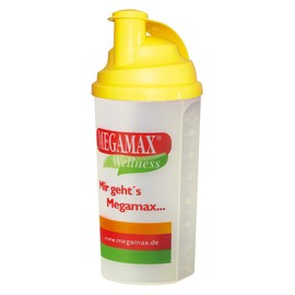 MEGAMAX Shaker [Protein Eiweiß Mixer] für auslaufsichere Shakes | Trinkflasche für Eiweißshakes u. Für Krafttraining, Bodybuilding & Fitness | Mixbecher mit Siebeinsatz Schraubverschluss, Messskala
