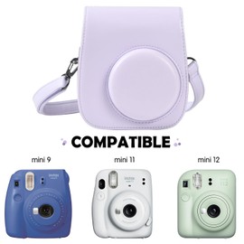 KIKIGOAL Instant Mini 12 Accessories Compatible with Instax Mini 12,Includes Camera Case/Photo Album/Filters/Wall Hanging Frames/Stickers (Purple)