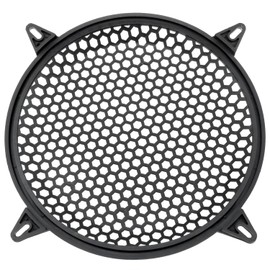 Yocimango 10 "Durable Plastic mesh Waffle Speaker Cover Screws Audio Sub Woofer Grille Net Protector Cover Horn Guard Grills DecorativeDIY Home Stereo and car Speakers, Black -1pcs