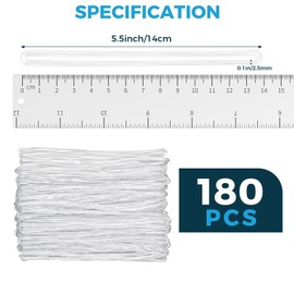 Lyzskco 180 PCS Clear Luggage Loops Straps, Plastic Luggage Tag Loops for Cruise Bags Bulk Premium Travel Loop Straps for Name Tags ID Cards