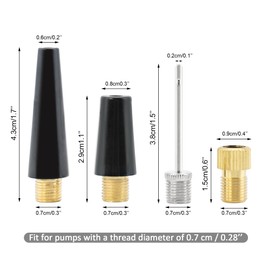 Quacc 4 PCS Ball Pump Needle Set Needles Inflating Ball Tyre Pump Adapter Bike Pump Accessories Air Nozzle Pump Adapters Tire Pump Attachments for Inflatables, Sport Balls, Bicycles