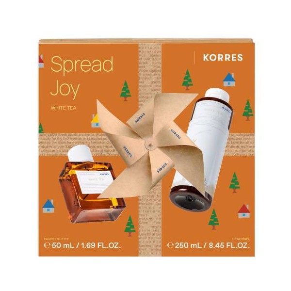 Korres Spreay Joy White Tea Eau De Toilette, 50ml & Showergel, 250ml