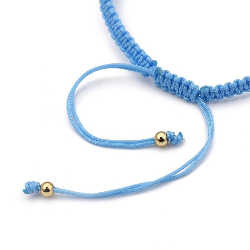LZD Adjustable Nylon Cord Braided Bead Bracelet Resin Round Infinity