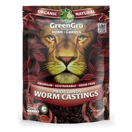 GreenGro Pride Lands Worm Castings - Outdoor & Indoor Natural Fertilizer/Beneficial Bacteria/Top Dressing/Soil Additive/Compost Tea made from Worm Castings (4lb)