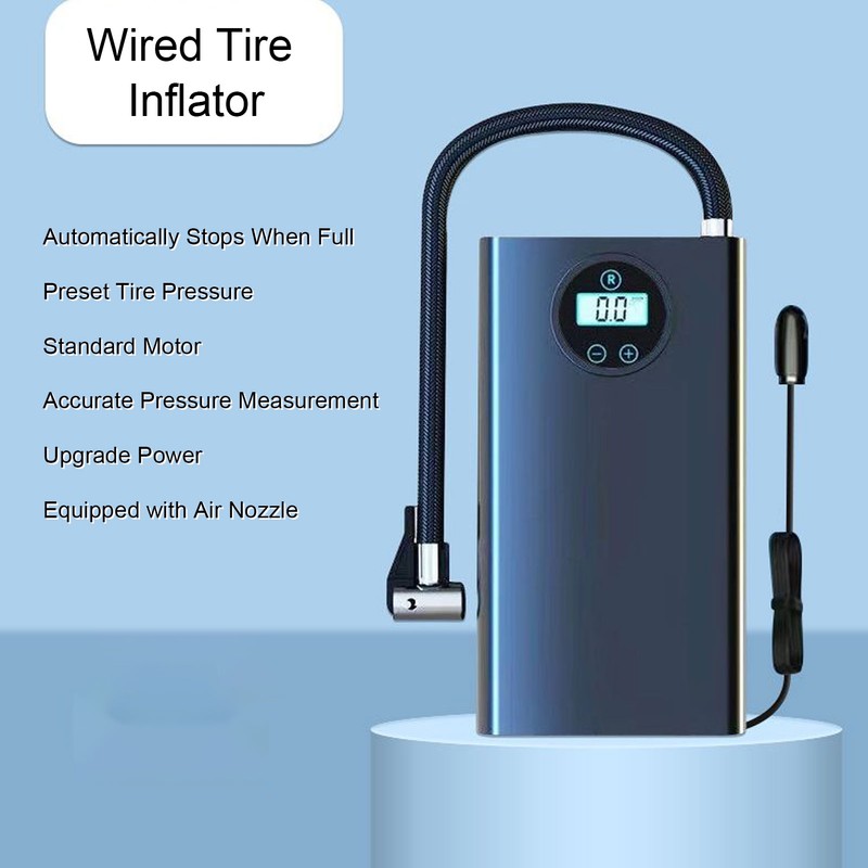 Car Tire Inflator Digital Display Portable Wired Inflation Pump for
