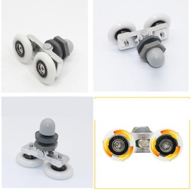 Cokritsm Shower Cubicle Castors 23 mm, Shower Rollers with Double Sliding Door, Anti-Rust Shower Door Rollers for Bathroom Doors, Glass Door 4-6 mm, Glass Hole 10-14 mm, Pack of 6